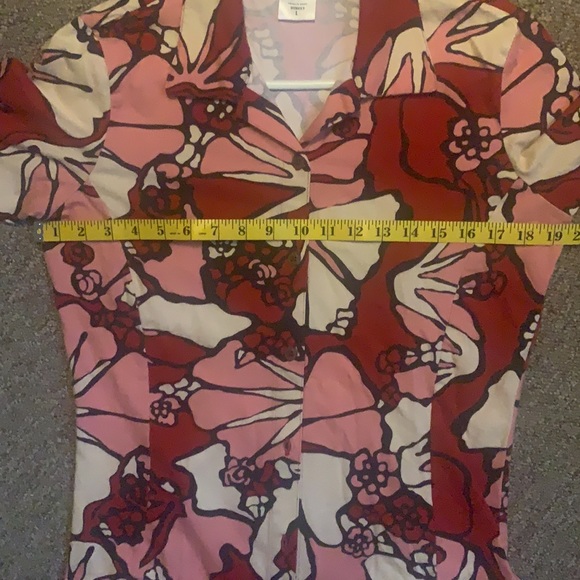 Patagonia Watergirl Women Sustainable Button Up Shirt Pink Red & White sz L - Picture 4 of 5